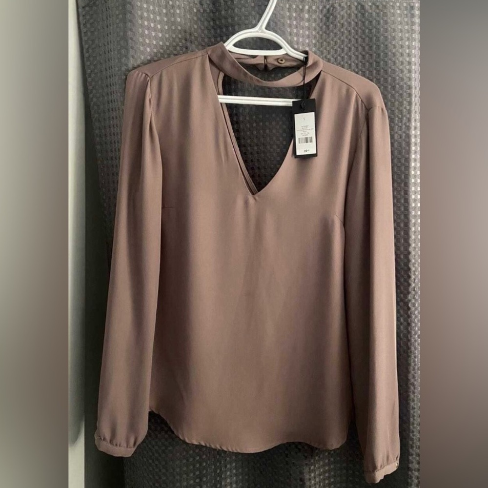 Brand new beige chiffon top/blouse